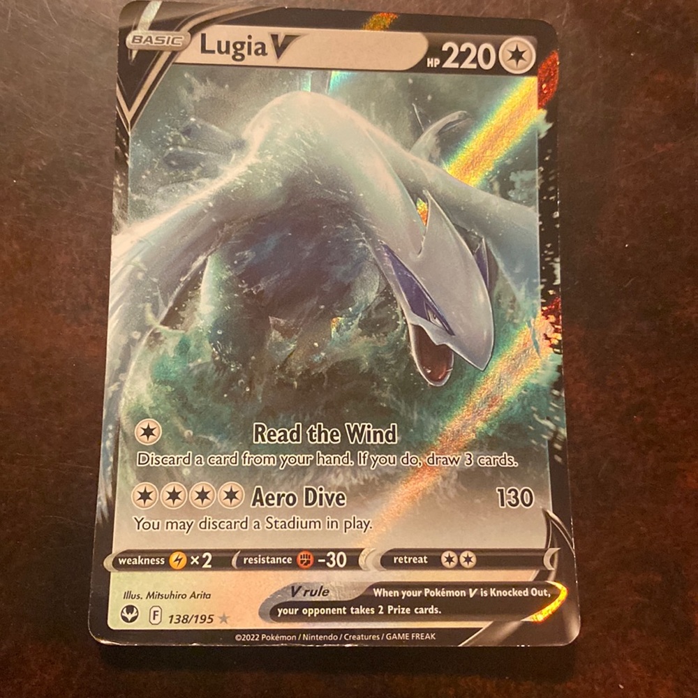 Pokemon- Lugia V card.  $100